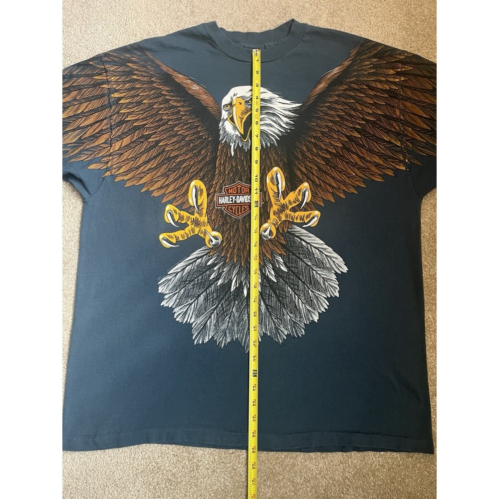 Vintage Harley Davidson T Shirt Eagle Double Sided Single Stitch Hanes Beefy XXL - Picture 4 of 16